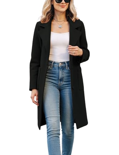 Amazon.com: Omoone Women's Winter Wool Blend Coat Notch